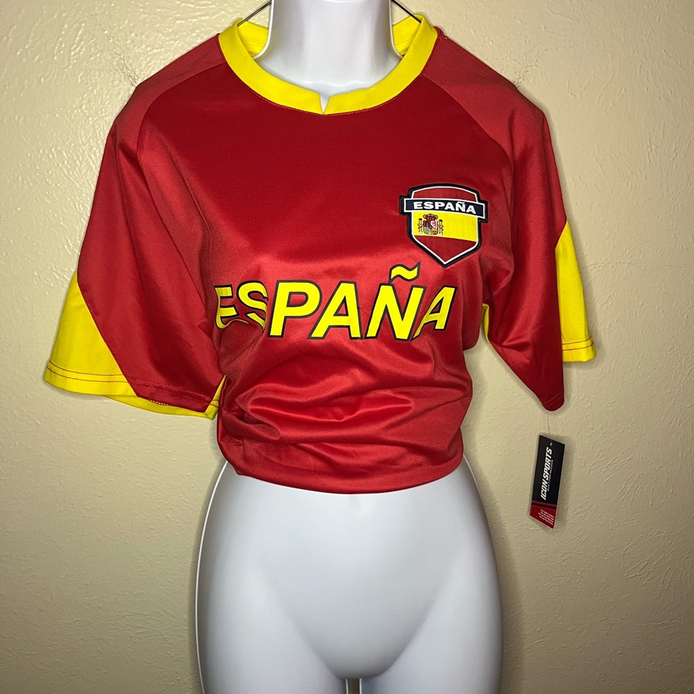 Red and Yellow España Soccer Jersey